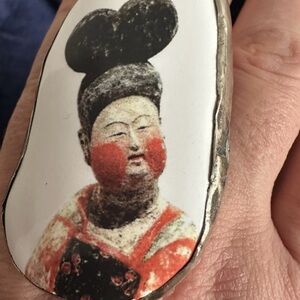 Artistic Black and Red Statement Ring